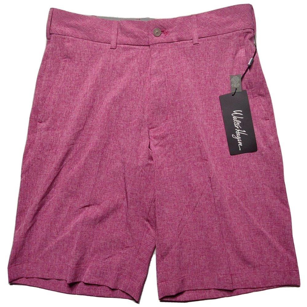 WALTER HAGEN Perfect 11 Men 30 Berry Bloom White Heather 10" Golf Shorts NEW